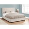 Monarch Specialties Bed, Queen Size, Platform, Bedroom, Frame, Upholstered, Linen Look, Wood Legs, Beige, Black I 6021Q - alternate 3